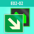 Знак E02-02 «Направляющая стрелка под углом 45°» (фотолюм. пленка, 200х200 мм)